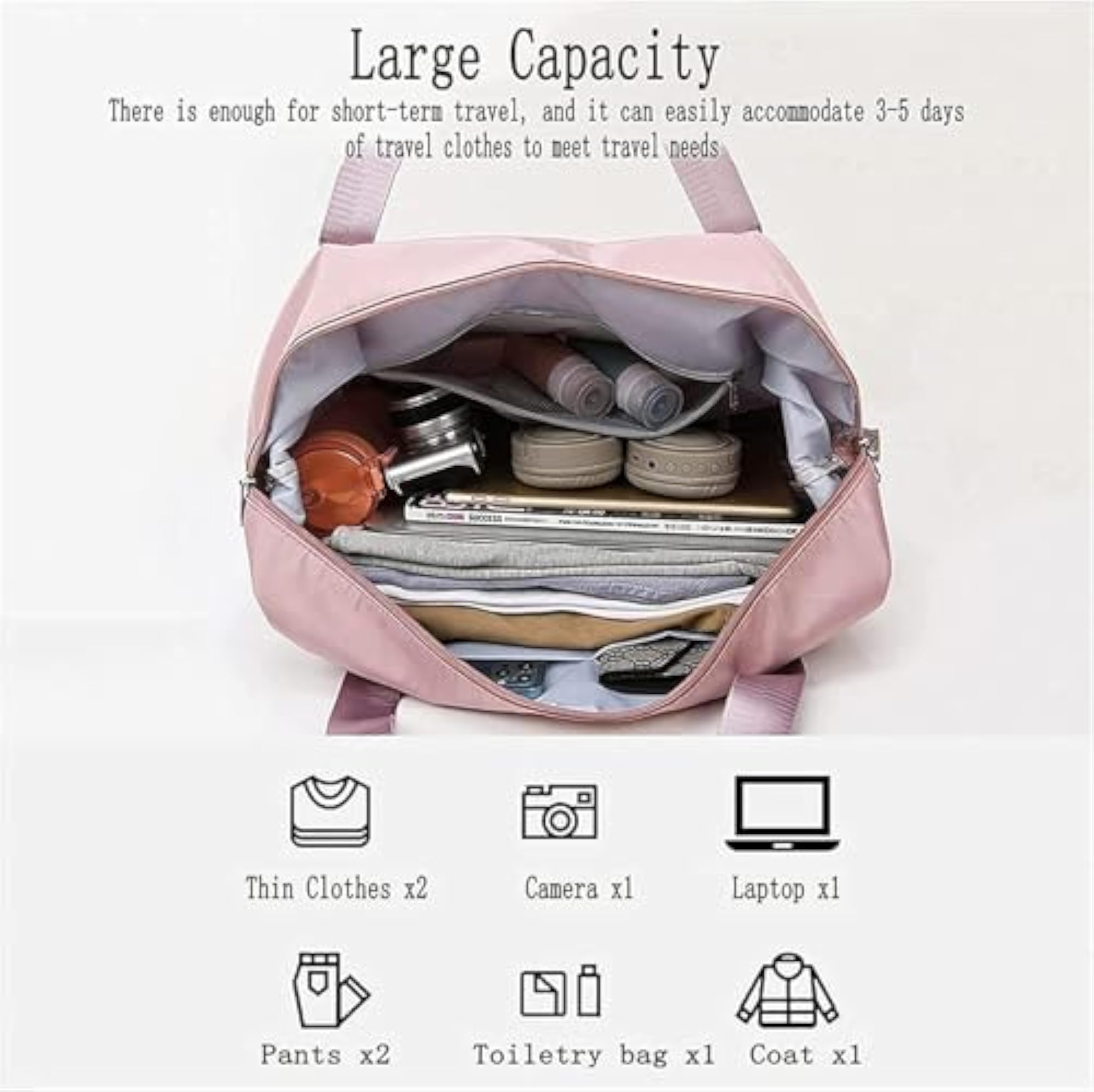 Lightweight Waterproof Foldable Travel Duffel Bag for Women