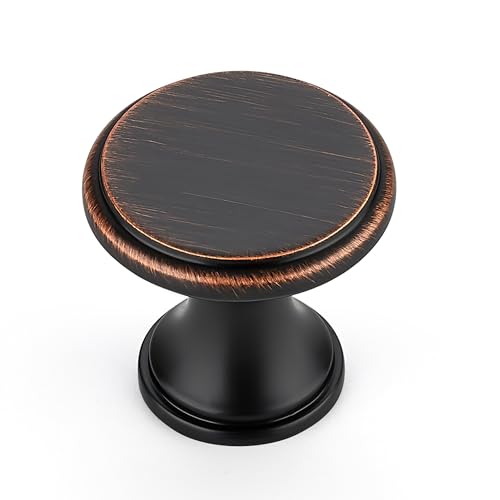 Ravinte 10 Pack Oil Rubbed Bronze Kitchen Cabinet Knobs Solid Oil Rubbed Bronze Pulls Zinc Handles Simple Drawer Cabinet Hardware for Cupboard Drawer Knobs