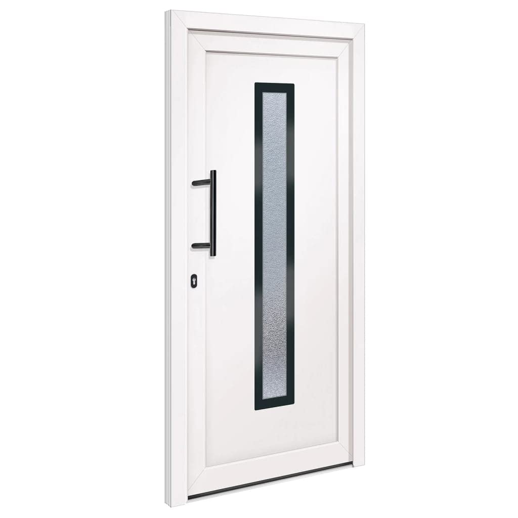 Sprzęt, materiały budowlane, drzwi, drzwi domowe, drzwi wejściowe białe 98 x 208 cm PVC
