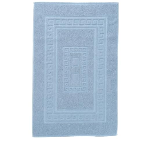 Casatessile Tapis de Bain éponge 60 x 120 cm Torino Tapis de Salle de Bain Absorbant en Coton, Tapis de Salle de Bain sans antidérapant - Azzurro