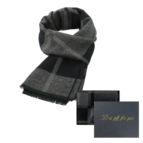 Bufanda de hombre cálida y suave de invierno de punto largo gris oscuro XY503