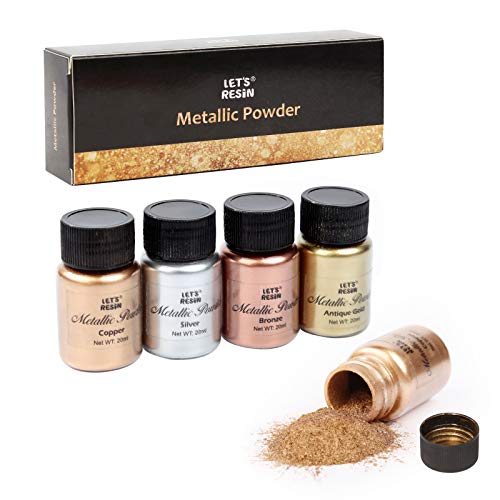 LET’S RESIN Metallic Pigment Powder, 5 Colors Resin Fine Powder, Each Bottle 20ml Shimmer Pigment Dye for Epoxy Resin…