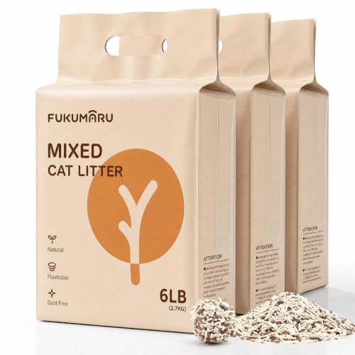 Image of FUKUMARU Tofu Cat Litter, Applewood Blend, Clumping, Odor Control, 18 lb | Applewood Blend, Natural Odor Control, Firm Clumping, Easy Scooping, Low Dust