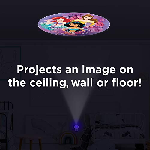 Image of Projectables Disney Princess LED Night Light Plug-in, Dusk-to-Dawn, Ariel, Belle, and Jasmine on Ceiling, Floor, or Wall, Ideal for Girls Room, Nursery, Playroom, Bathroom, Bedroom, 13230, 1-Image