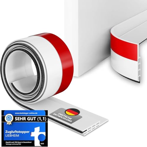 LIEBHEIM Türdichtung Unten - Premium Zugluftstopper für Türen - Bürstendichtung - Tür Dichtung - Zugluftstopper Tür - Türdichtung Selbstklebend - mit Filzgleiter 100cm/90cm - effizient Energie sparen