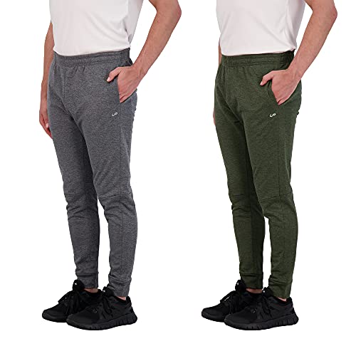 Unipro Mens Jogger Pants 2 Pack Tech Fleece Sweatpants Lightweight Running Pant for Men