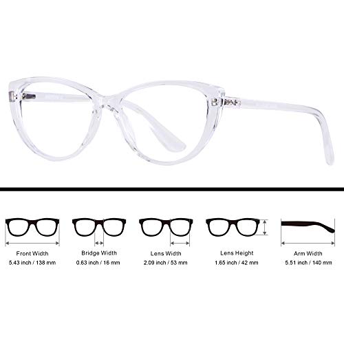 Image of ANDWOOD Blue Light Blocking Glasses Women Bluelight Blocker Computer Cateye Clear Cat Eye Eyeglasses Frame AR003