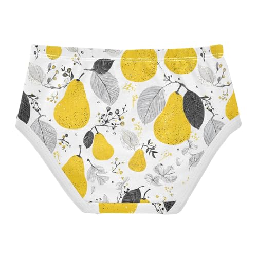 Wusikd Yellow Pears Girls' Underwear Cotton Girls Briefs Soft Toddler Underwear 2T2