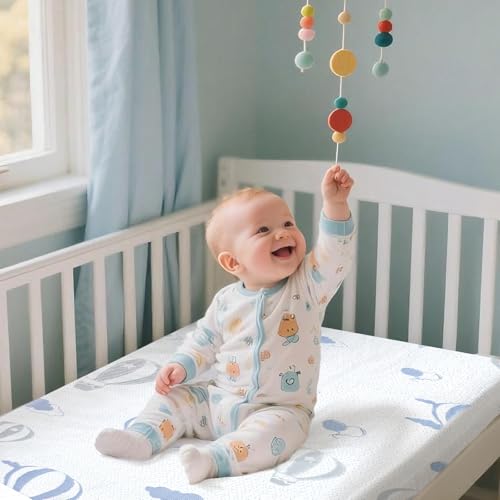 Image of Pack and Play Mattress - 38 inchx26 inch Pack N Play Mattresses Pad with Breathable Removable Cover - Dual-Sided Memory Foam Foldable Portable Baby Crib Mattress, Balloon