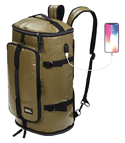 Harley-Davidson Water-Resistant Travel Hybrid Duffel Bag/Backpack - Khaki2