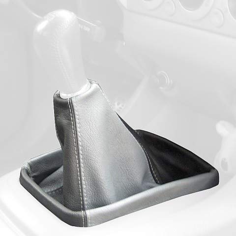 RedlineGoods Shift Boot - Full Console Compatible with Toyota Tacoma 2005-15. Tailor Made - not Universal. Genuine top-Grade Italian Black Suede (Alcantara) with Silver Thread
