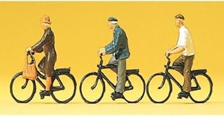 Older Adults Riding Bicycles (3) HO Scale Preiser Models