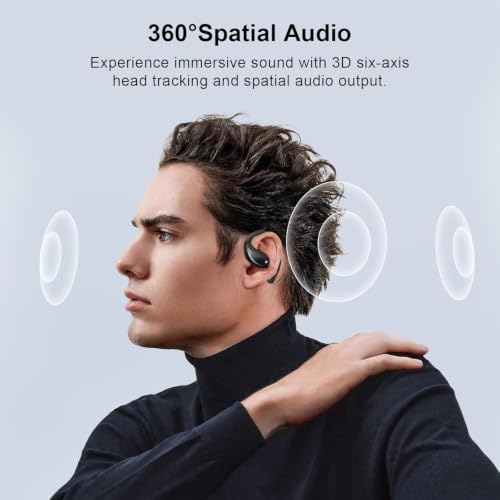 Image of Open Ear Clip Wireless Earbuds Bone Conduction Headphones, Bluetooth 5.4 Headphones with 60H Playtime Touch Control Ultra-Comfort, Built-in Mic IPX7 Waterproof, LED Display Charging Case,Ear Hooks