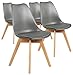 menzzo scandinavo Bovary – Set di 4 sedie polipropilene Grigio 43 x 48 x 82 cm