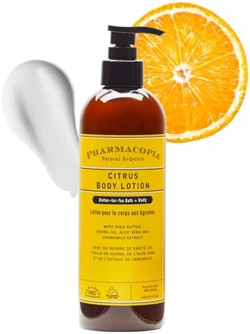 Pharmacopia Citrus Body Lotion – Hydrating Natural Moisturizer with Aromatherapy Benefits – Cruelty-Free Vegan Skin Care – Shea Butter, Aloe Vera, and Jojoba Oil – Lotion for Dry Skin, 473 ml | 16 oz