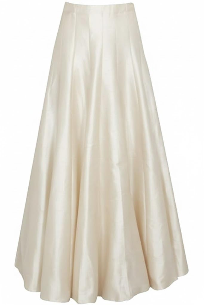 radhika 'n' dhaanya creation Radhika creation's Women's Raw Silk Kali Long ghera Flared Long Skirt for Traditional Occasions.-picture-32