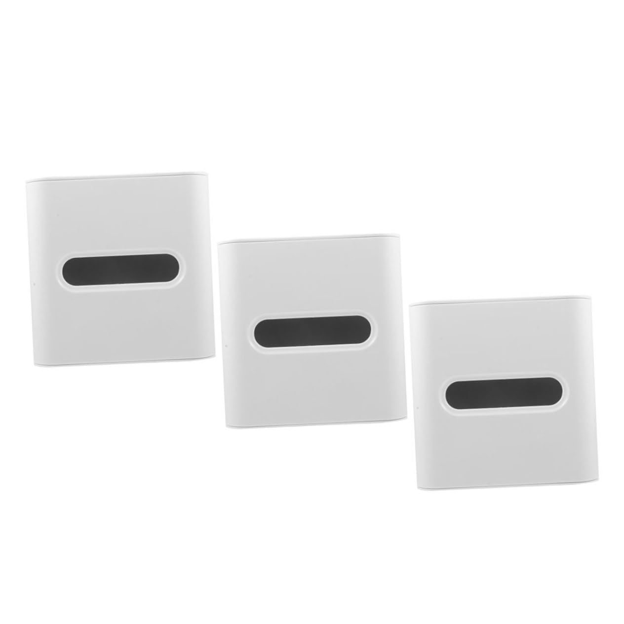 Cabilock 3piezas Caja De Almacenamiento Cuadrada De Cubos Dispensador De Pañuelos Faciales Plástico Organizador De Toallas Papel Hogar Baño Sala De