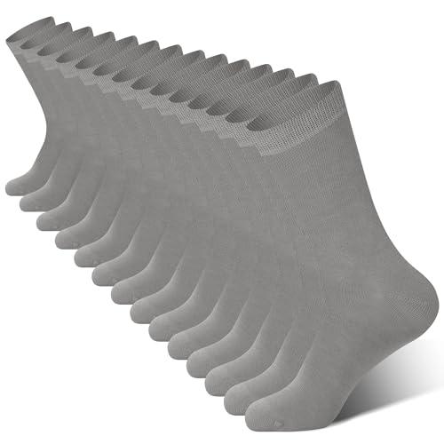 BAMBOO COOL Men's Crew Socks Bamboo Viscose Breathable Dress Socks For Men, Casual Lightweight Comfort 7 Pack