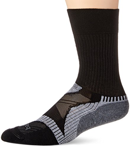 Balega Enduro V-Tech Crew Socks for Men and Women (1 Pair) (2016 Model), Black/Grey, Large