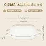 Enameled Cast Iron Dutch Oven for Bread Baking - incl. Sourdough Bread-Baking Supplies like Banneton Bread-Proofing Basket - 5QT Loaf Cast Iron Bread Oven Pan& Meatloaf Pan with Lid, Sour Sough Tools, Lame (Cream White） - Image 2