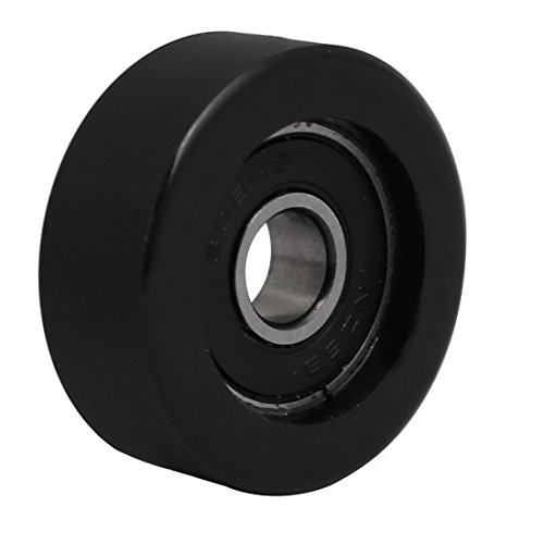 Aexit 8mmx32mmx12mm PU60832-12 Material handling Roller Bearing Pulley Sliding Converyor Wheel Black Model:25as224qo256