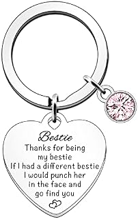 SDOFY Bestie Keyring Gifts Bestie Birthday Gifts from Best Friends Friendship Gifts for Women Christmas Gifts Thanks for Being My Bestie Keychain