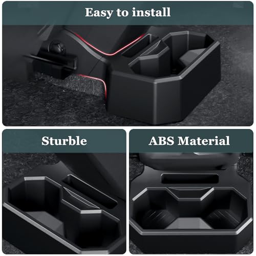 Image of Backseat Floor Cup Holder Console Mounted Drink Holder Rear Storage Organizer Interior Accessories Compatible with Chevrolet /Chevy Trax 2024 2025 2026