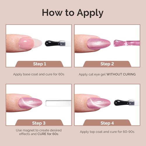 Image of MelodySusie Pearl Cat Eye Gel Nail Polish, 0.5 Fl Oz Gold Glitter Holographic Magnetic Nail Polish with Magnet, UV Nail Polish for Nail Art Manicure Salon DIY at Home G1402