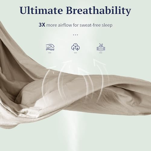 image for Shilucheng 100% Linen King Duvet Cover Set, Luxury Pure Natural French