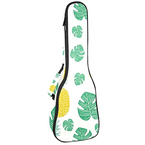 Sac rembourré pour ukulélé robuste avec motif ananas et bretelles réglables