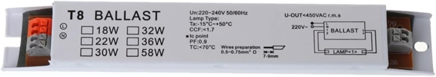 T8 220-240V AC 2x58W Wide Voltage Electronic Ballast Fluorescent Lamp Ballasts ballastA