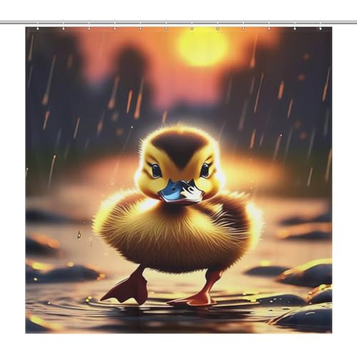 Rideau de douche polyester 183x183 anti-éclaboussures jaune - 7