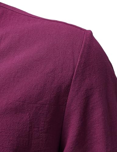 Image of JOGAL Mens Renaissance Shirt Medieval Pirate Viking Halloween Costume Gothic Steampunk Retro Long Sleeve Lace Up Shirts