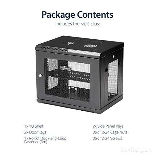 Image of StarTech 9U Wall-Mount Cabinet, 19in, 2-Post, 15in Deep, 198lb (RK9WALM)