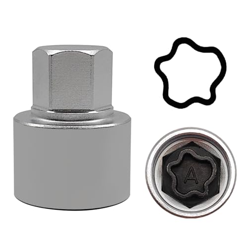 JEUCLEL A Wheel Locking Nut Key Compatible with Audi Series, (Socket OD 27mm - ID 25mm), Wheel Lock Nut Socket Adapter, Wheel Anti-Theft Lug Nut Removal Tool, Anti-Theft Screw Remover