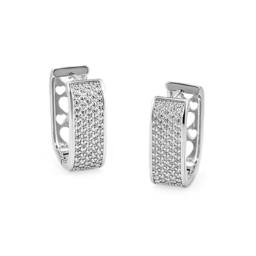 Image of Rubans AD Studded Hoop Earrings Trendy Party Gift for Women & Girls