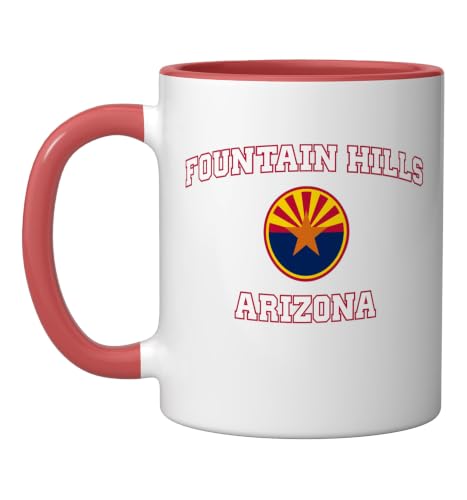 Fountain Hills Arizona (AZ) Ceramic Mug, Red/White