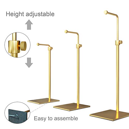 ALLOK 2 Pack Bag Display Rack Handbag Display Stand Adjustable Purse Display Stand Jewelry Rack Metal Single Hanging Hook Bag Display Pure Metal Base (Gold) ALLOK 2 Pack Bag Display Rack Handbag Display Stand Adjustable Purse Display Stand Jewelry Rack Metal Single Hanging Hook Bag Display Pure Metal Base (Gold)