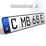 McKennzeichen 1 KFZ EU E-Kennzeichen | Elektroauto | Hybrid | Nummernschild DIN Zertifiziert | Individuelle Prägung - für alle in Deutschland zugelassenen PKW, LKW, Busse und Anhänger