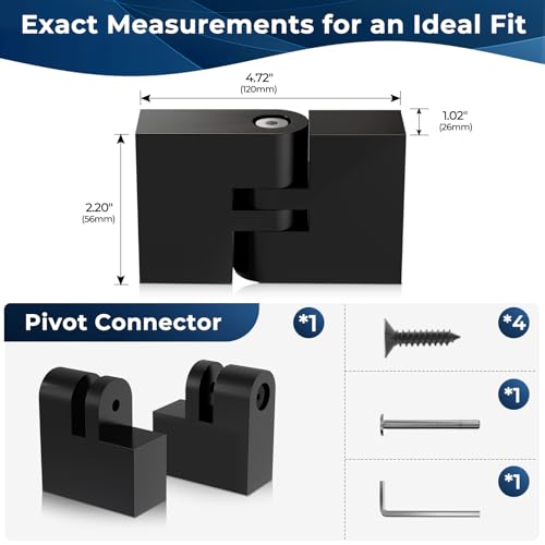 Image of 1 Pack Vertical Pivot Connector 120mmx56mmx26mm for Stair Handrail, 180 Adjustable Handrail Fitting for Stair Railing System, High Strength POM Connecting Block Accessories for Stair Hand Rail