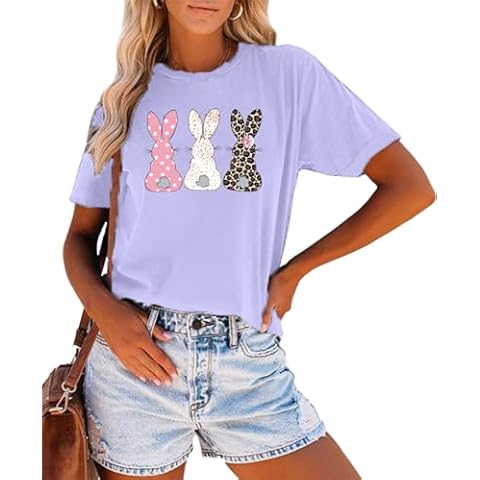 MEESHEEP Leopard Easter Bunny T-Shirt for Women Cover
