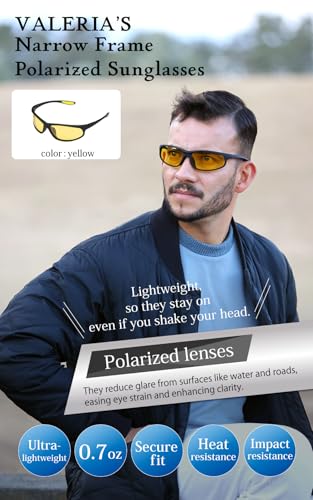 Image of valeria Polarised Sports Sunglasses TAC Lenses Hard Case Included UV400 Narrow Frame