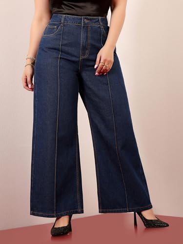 Image of Miss Chase A+ Women's Bootcut High Rise Regular Length Stretchable Denim Jeans