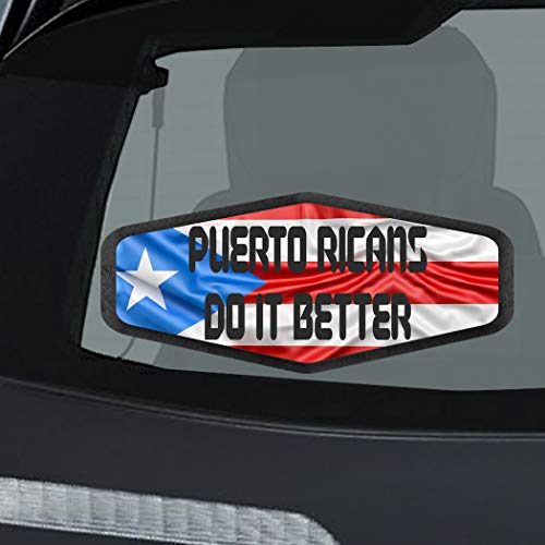 Makoroni Puerto Ricans DO IT Better Puerto Rican Flag, CAR Magnet-Magnetic Bumper Sticker 3.5x8 or 4.5x10 inc., DesR53