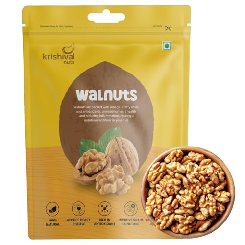 Image of Krishival Premium Walnut Kernels 250g | Akhrot, 100% Natural, Rich in Proteins & Antioxidants | Heart-Healthy & Non-GMO Dry Fruits