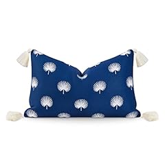 Navy Blue Palm Leaf Tassel 12"x20"