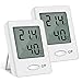 YEAJION 2 termómetros digitales con pantalla LCD e higrómetro para salón, oficina, interior, temperatura e higrómetro