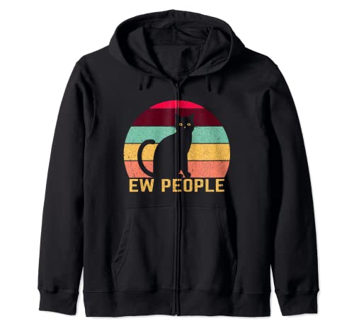 Black Cat Ew People Tees sarcastic Tees ew People Cat Sudadera con Capucha