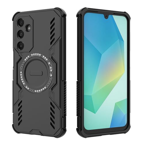 Image of SPAZY CASE Moto G77 Power Back Cover |Rugged Shockproof Armor Case with Magnetic Metal Ring Supports Magsafe Charger & Car Mount | Military Grade Protection | Black