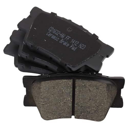 Image of TRQ Performance Rear Brake Pad and Rotor Set Ceramic Coated Drilled Slotted Compatible with 2007-2012 Lexus ES350 2008-2012 Toyota Avalon 2007-2011 Camry